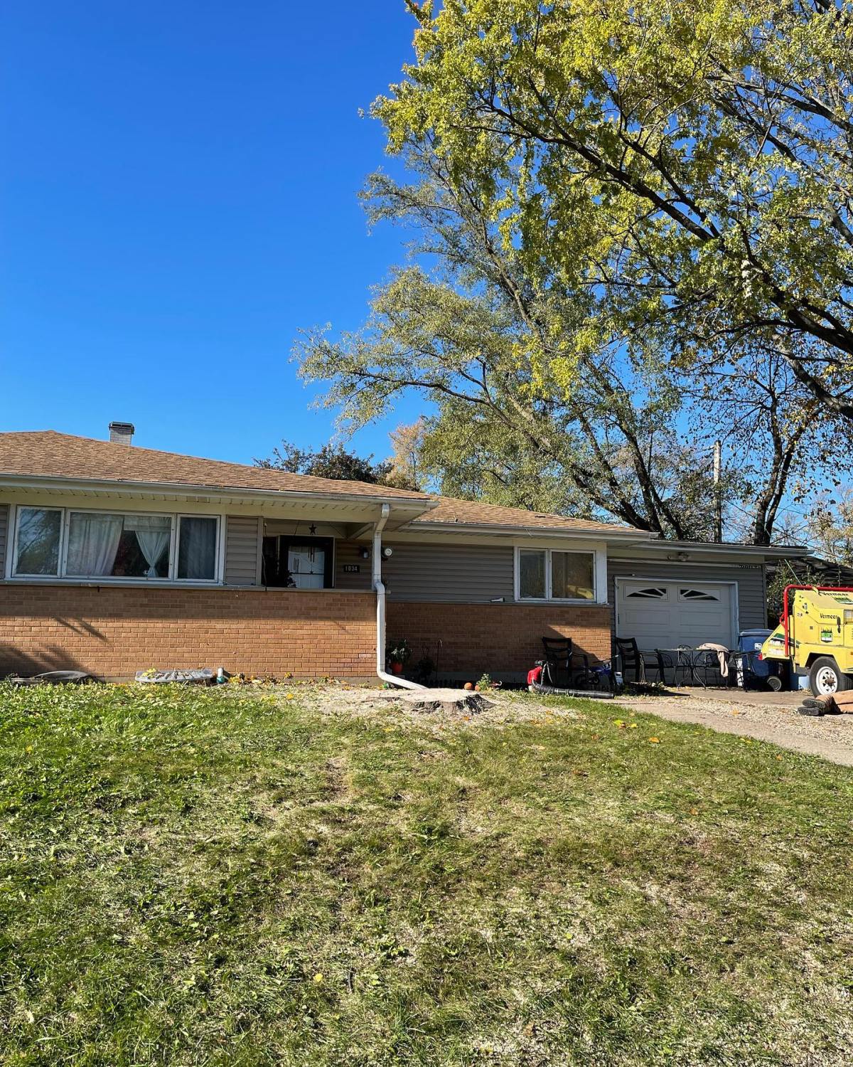 Residential property after tree service